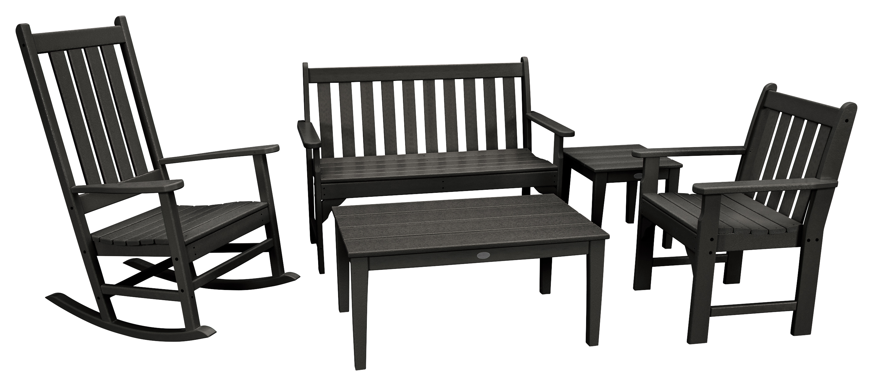 POLYWOOD Vineyard 5-Piece Bench and Rocking Chair Set - Sand | Cabela's